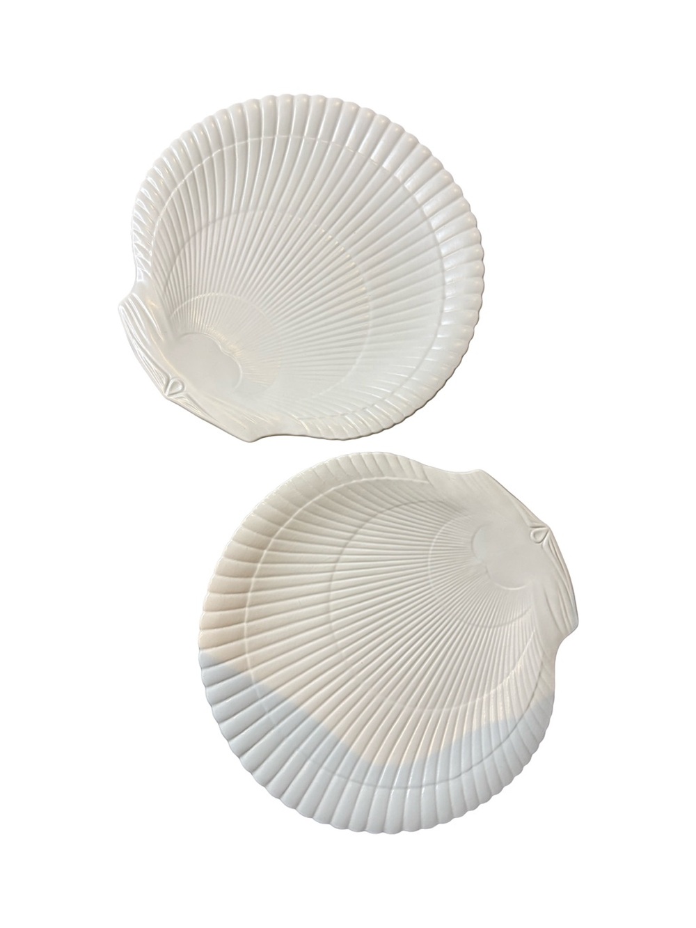 Set of 2 Wedgwood Nautilus Shell Plates - Etruria & Barlaston Creamware